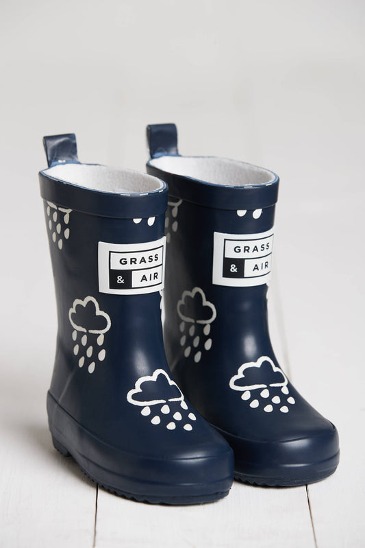 Kids Navy Colour-Revealing Wellies: 10 infant