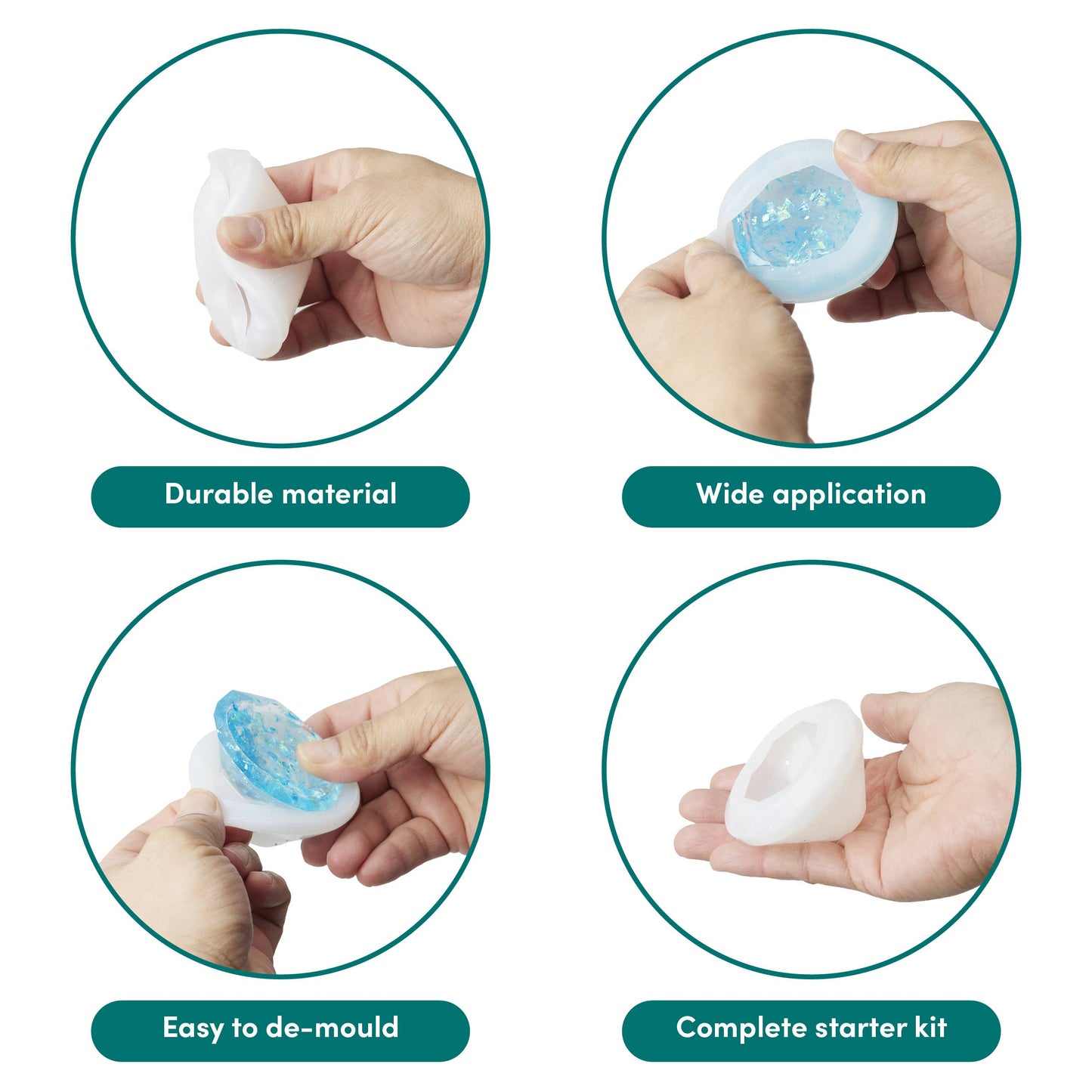 8 DIY Jewellery & Gift Making Silicone Epoxy Resin Mould Kit
