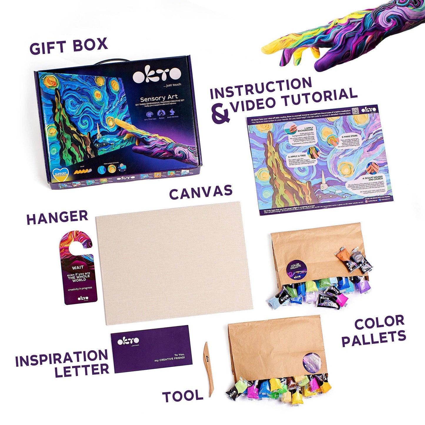 3D Sensory Art Canvas - Starry Night, Vincent Van Gough