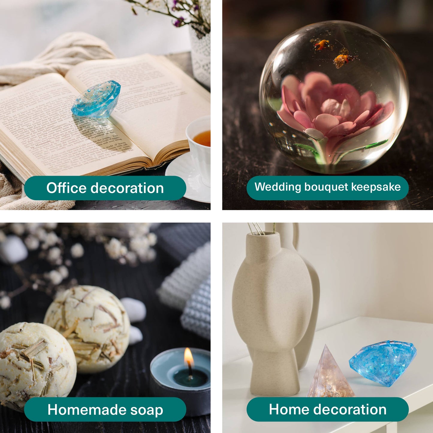 8 DIY Jewellery & Gift Making Silicone Epoxy Resin Mould Kit