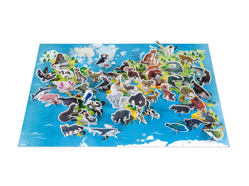 Janod Educational Puzzle - Endangered Animals - 200 PCS