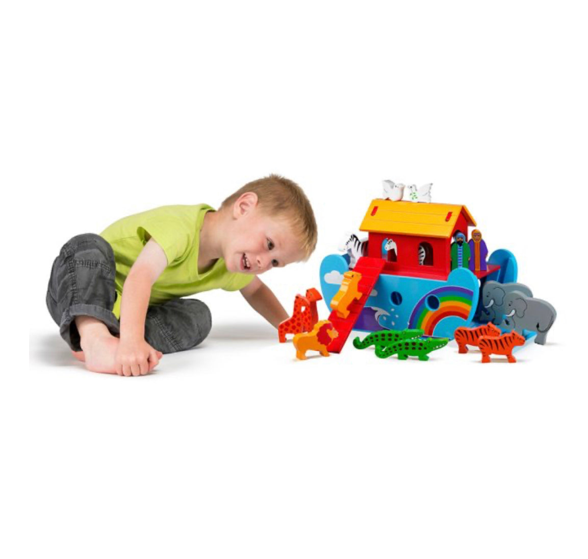Lanka Kade Wooden Rainbow Noah’s Ark Playset - Small