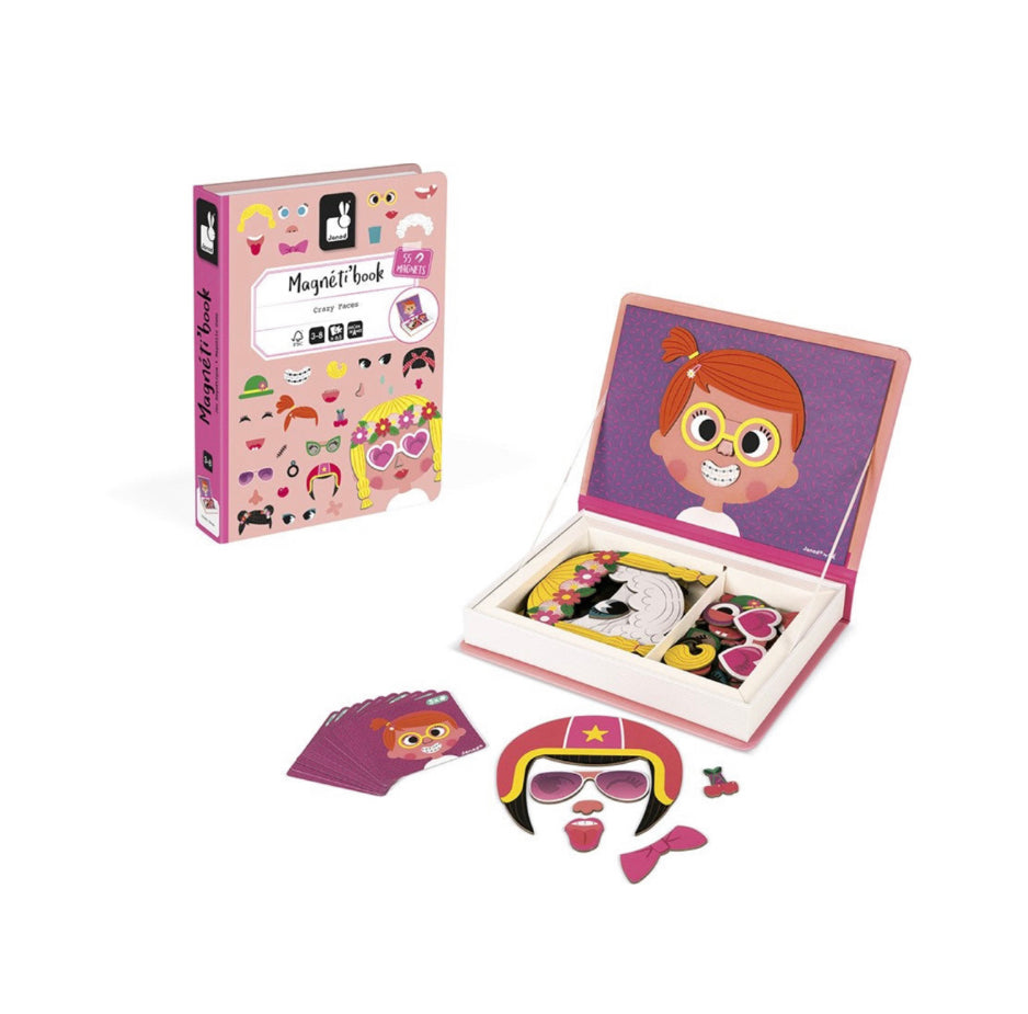 Janod Girl’s Crazy Faces Magneti’book