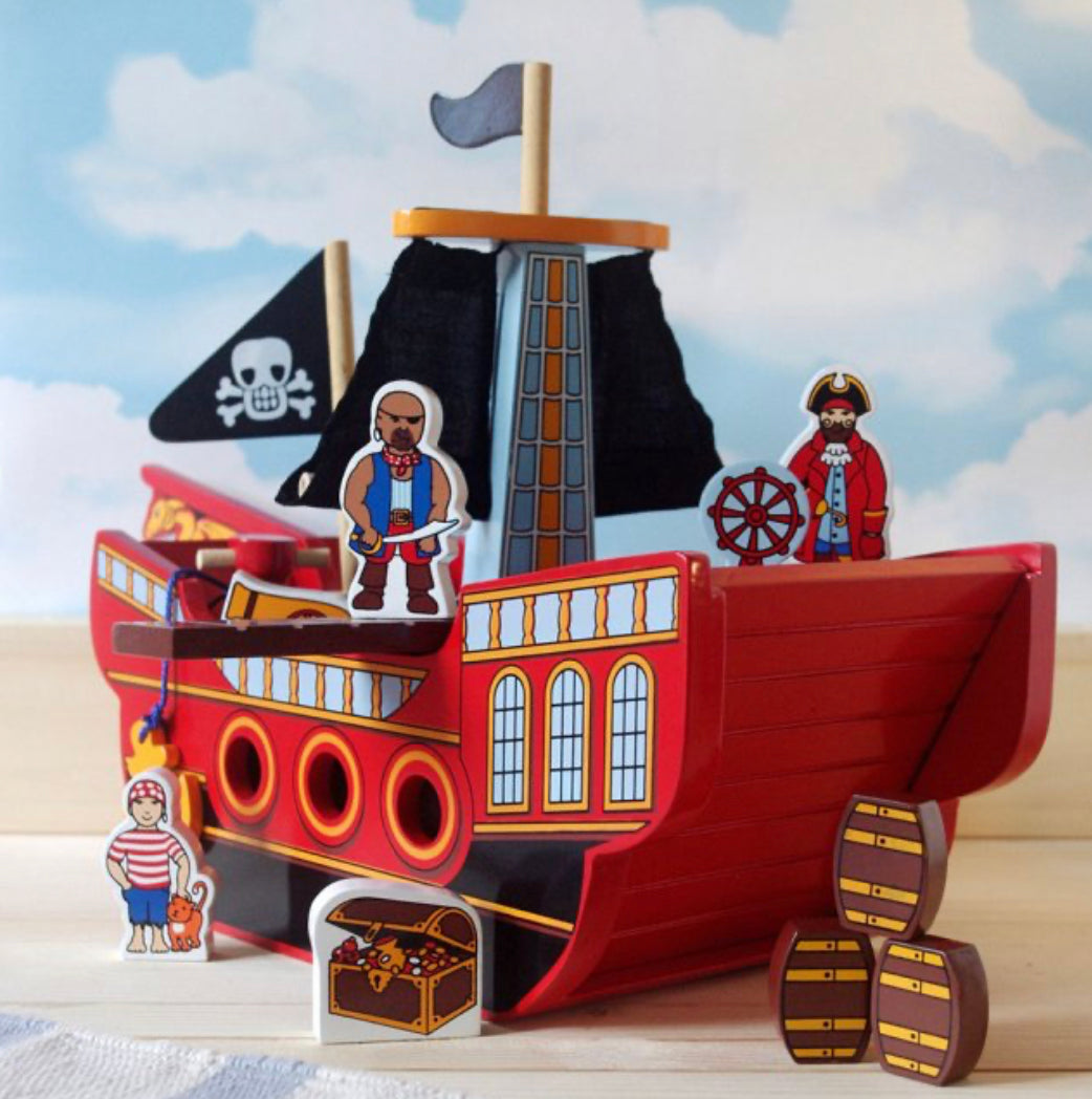 Lanka Kade Wooden Pirate Ship Playset
