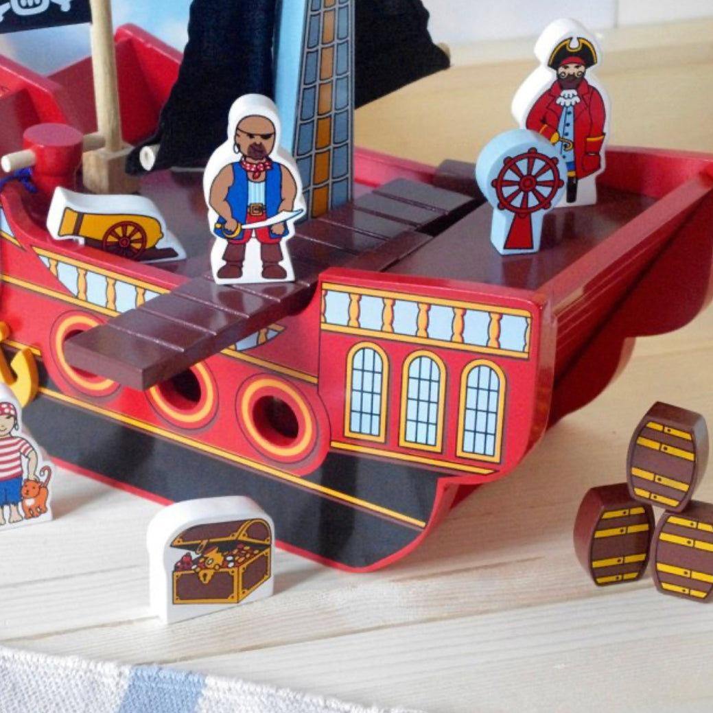 Lanka Kade Wooden Pirate Ship Playset