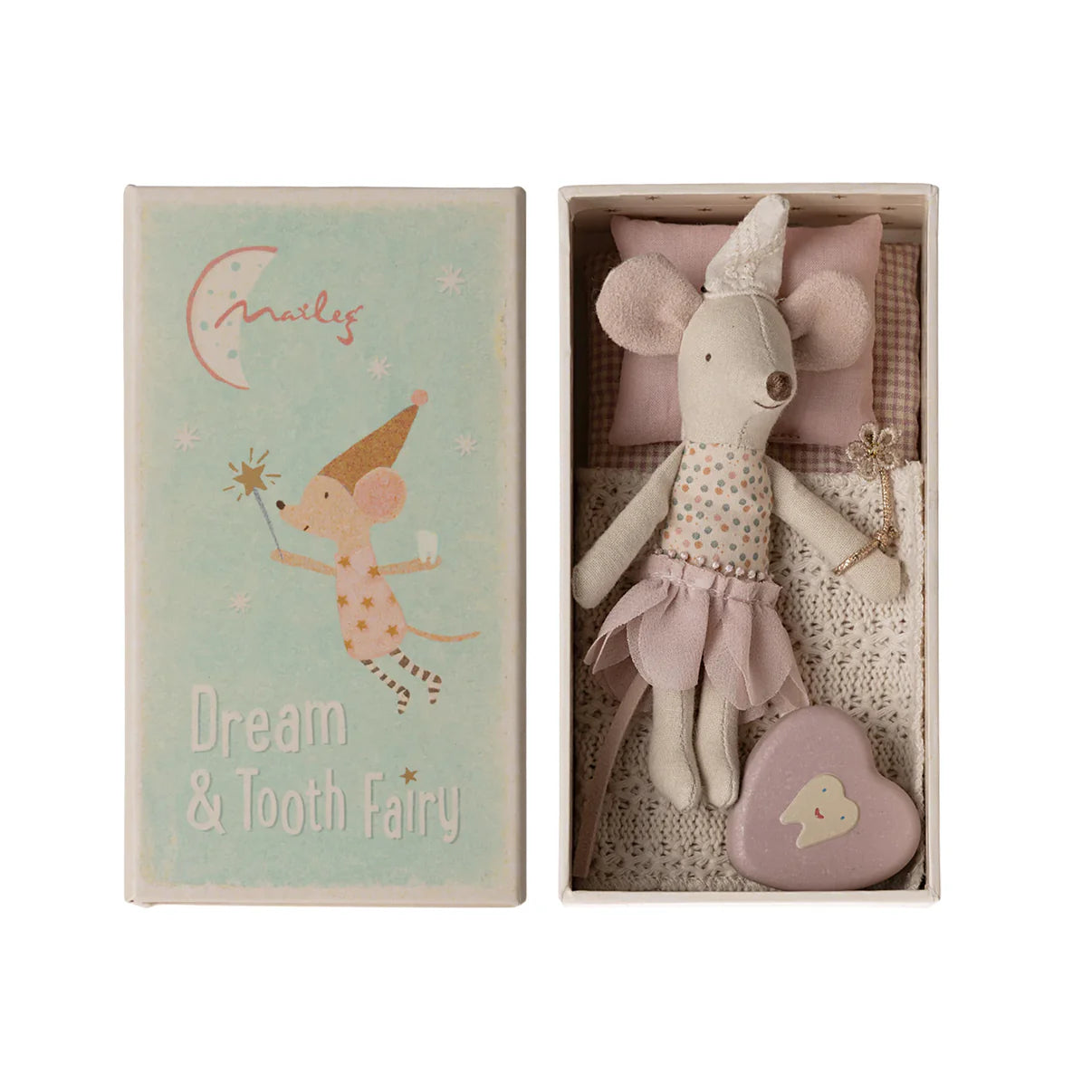 Maileg Tooth Fairy Mouse in Matchbox - Rose