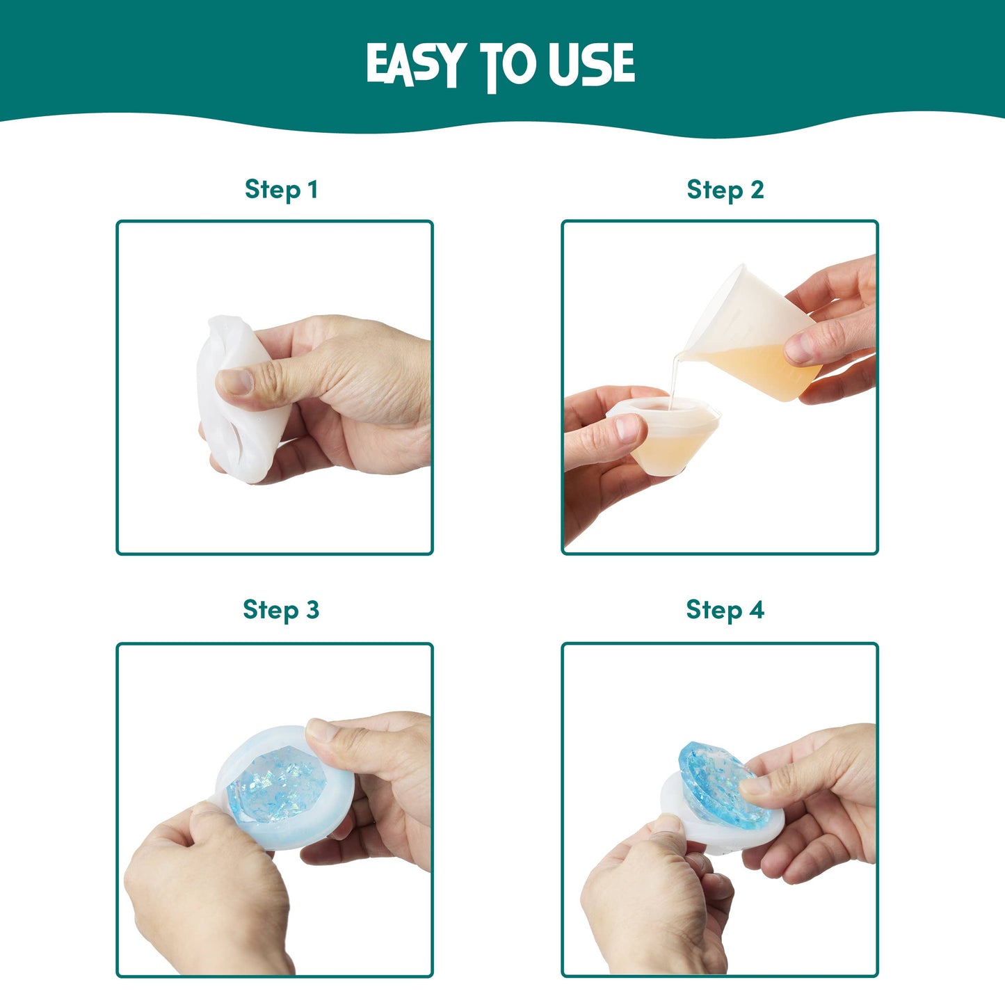 8 DIY Jewellery & Gift Making Silicone Epoxy Resin Mould Kit