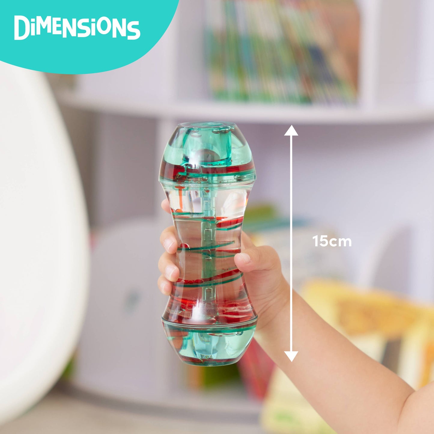 Pack of 3 Liquid Spiral Motion Timers, 15cm, Sensory Relief