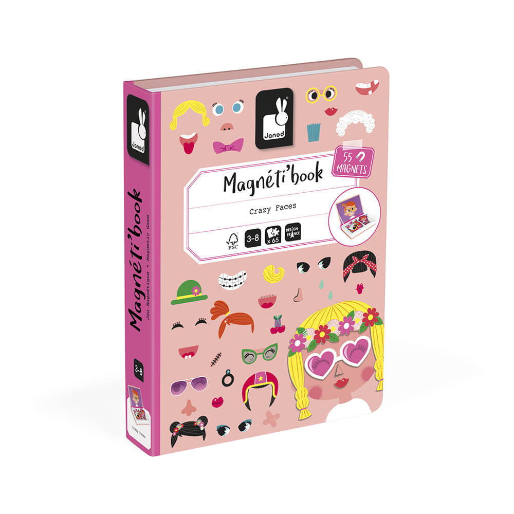 Janod Girl’s Crazy Faces Magneti’book