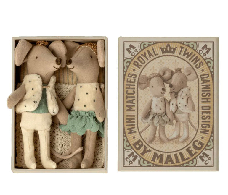 Maileg Royal Twins Mice - Little Sister and Brother in a Box