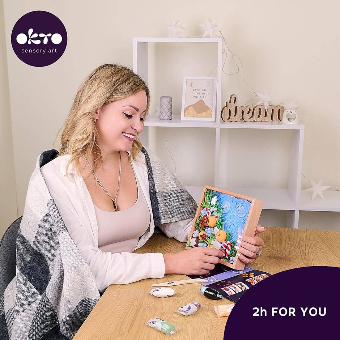 OKTO Air Dry Clay Wood & Craft Sensory Art - Joy