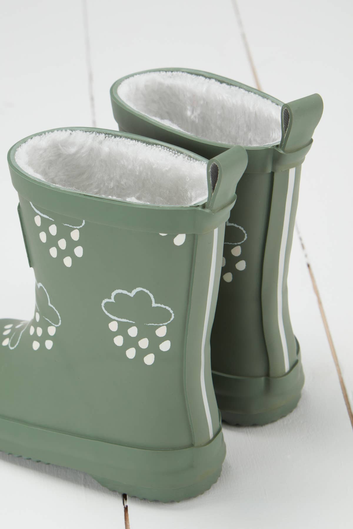 Khaki Green Colour-Changing Kids Wellies: UK5