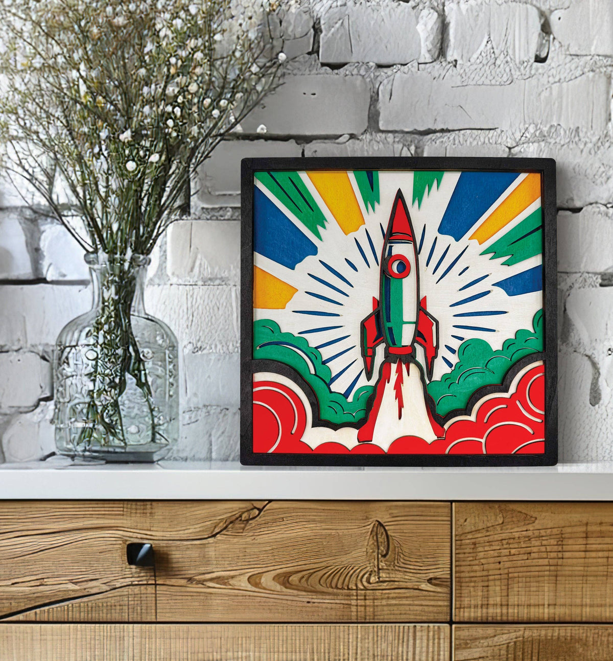 Wooden Spaceship Art Craft Kit