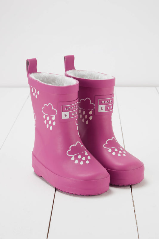 Orchid Pink Colour-Changing Kids Wellies: 3 infant