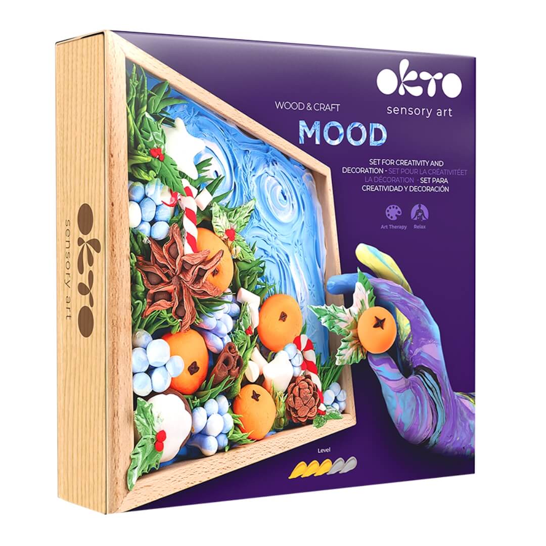 OKTO Air Dry Clay Wood & Craft Sensory Art - Joy