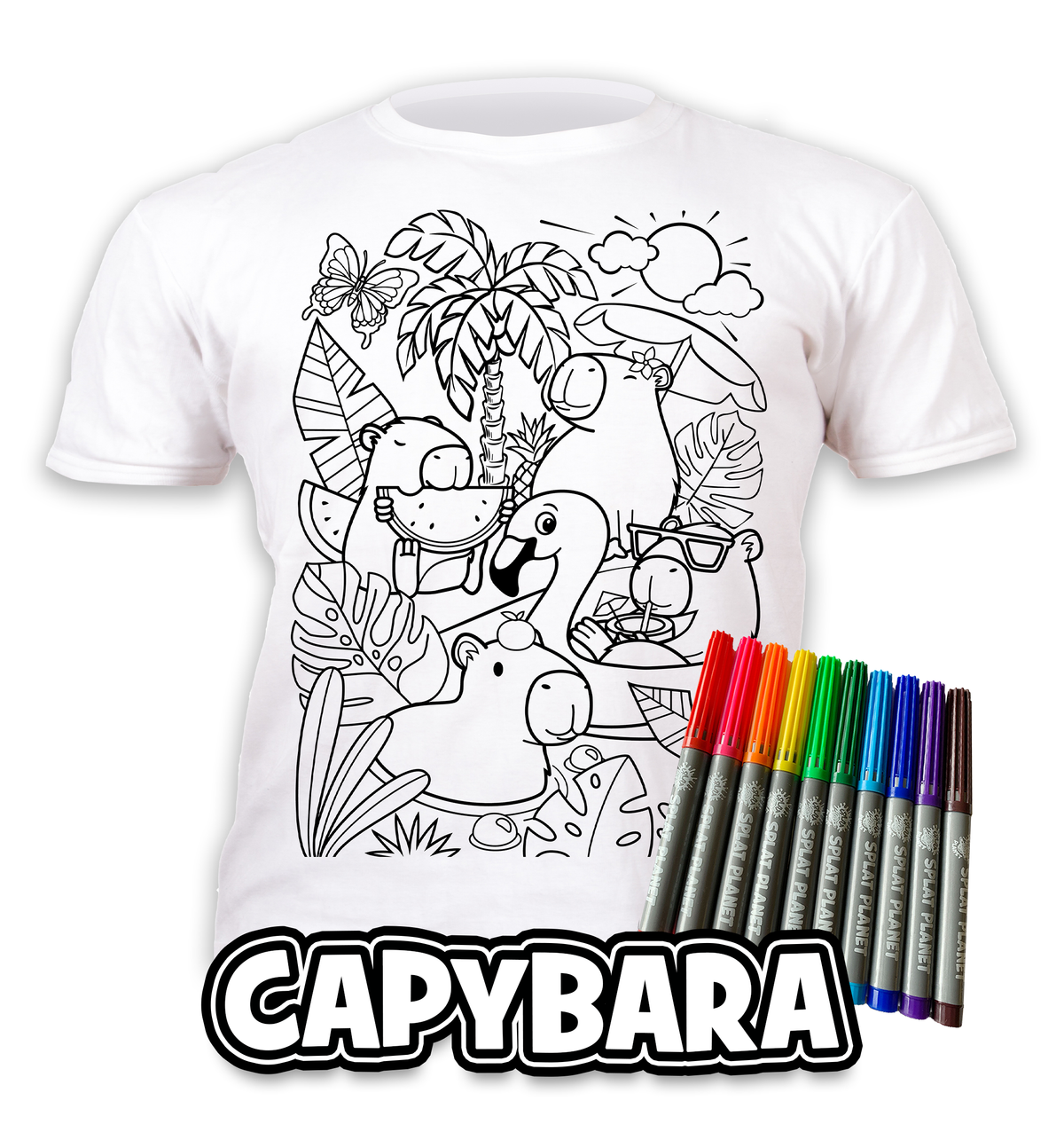 Capybara Colour in T-shirt: Age 5-6