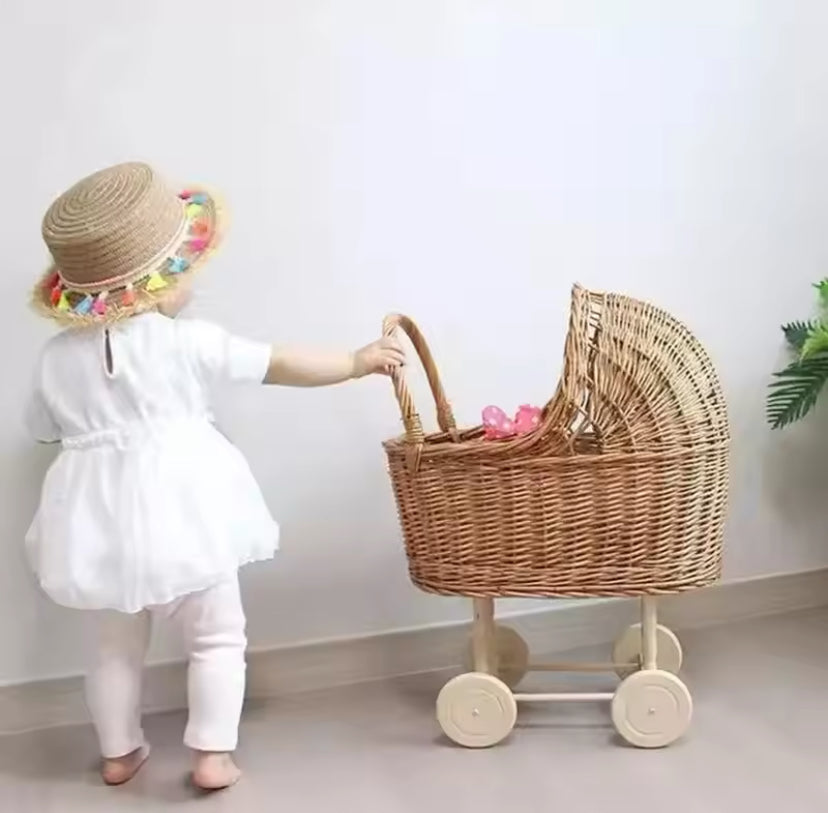 Wicker Dolls Pram