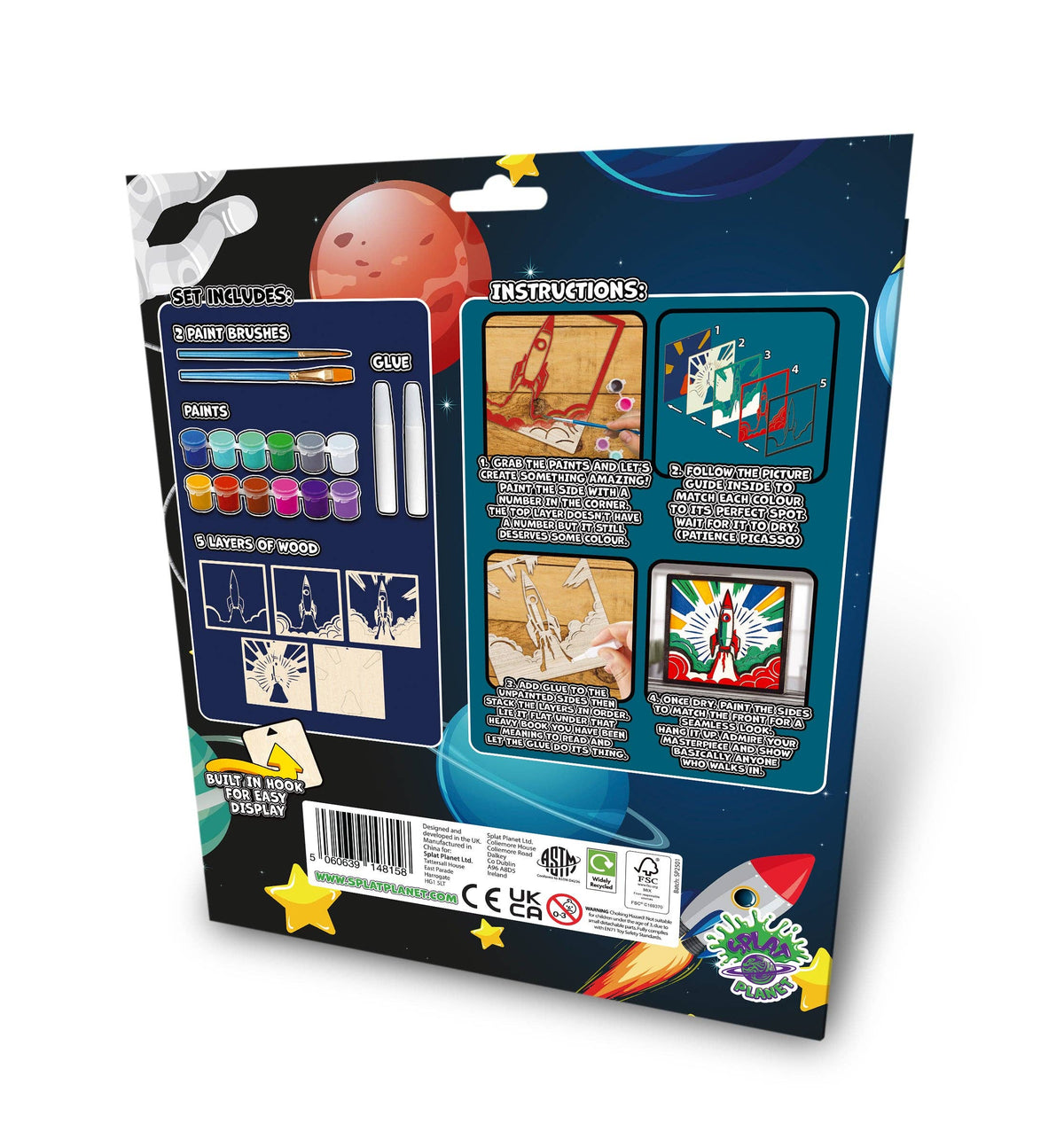 Wooden Spaceship Art Craft Kit