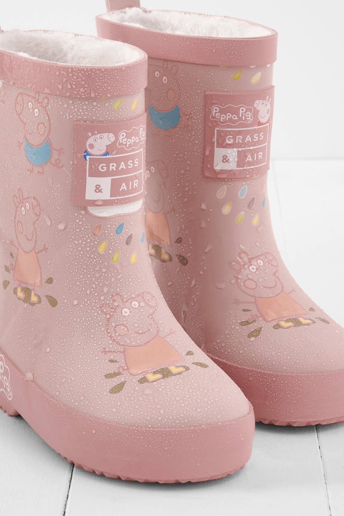 Peppa Pig Pink Colour-Changing Kids Wellies, Teddy Fleece: UK4