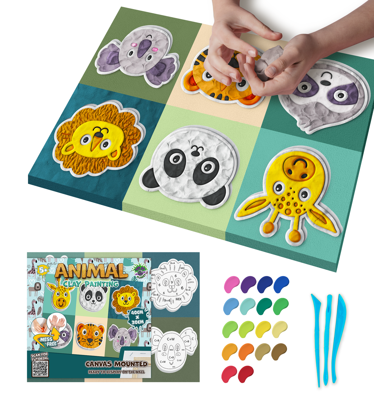 Animals Clay Painting