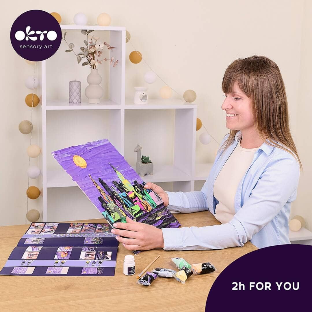 OKTO Air Dry Clay 3D Sensory Art Canvas - New York