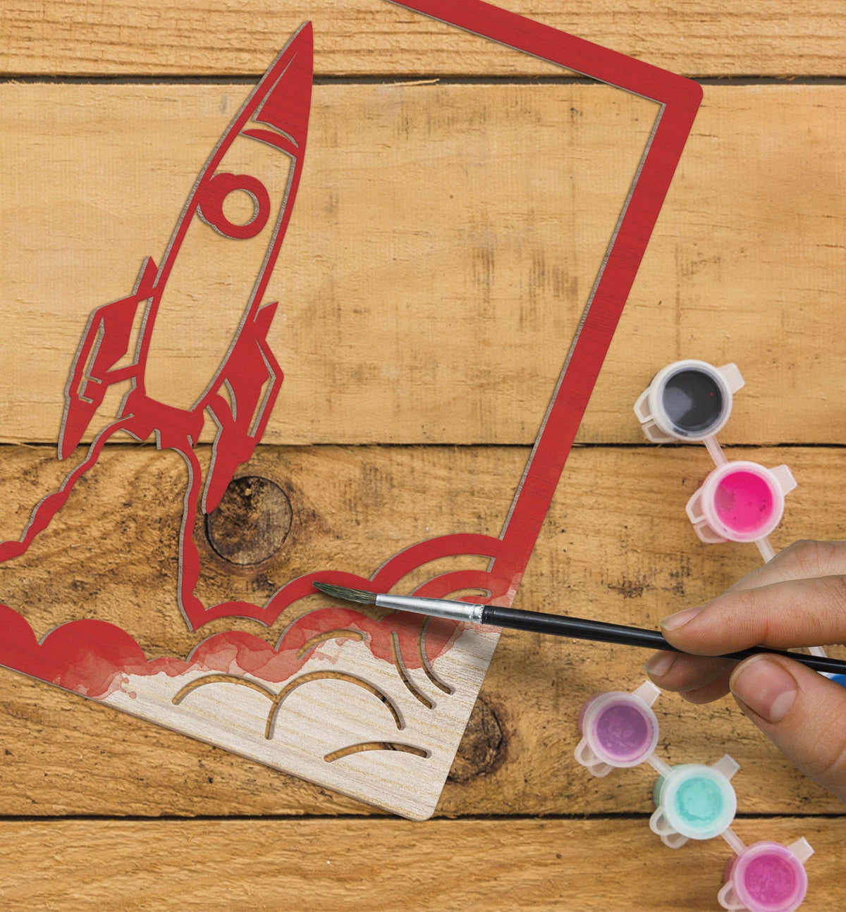 Wooden Spaceship Art Craft Kit