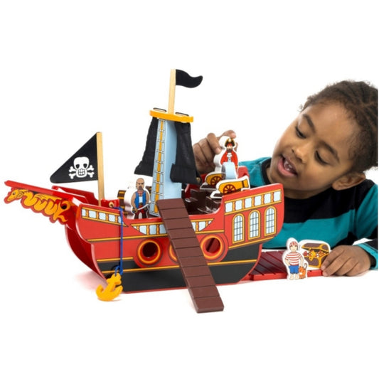 Lanka Kade Wooden Pirate Ship Playset