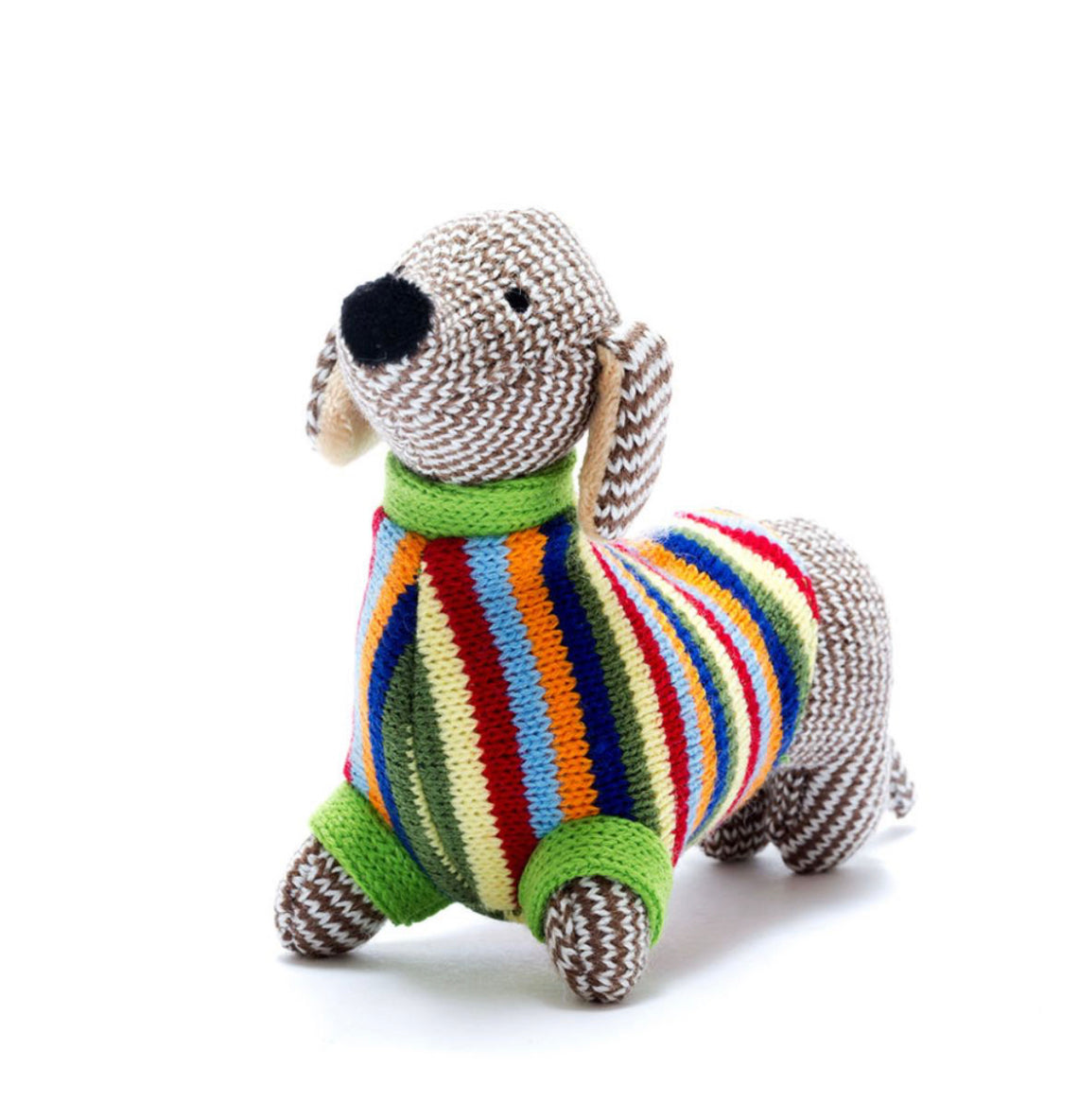 Best Years LTD Knitted Sausage Dog Baby Rattle