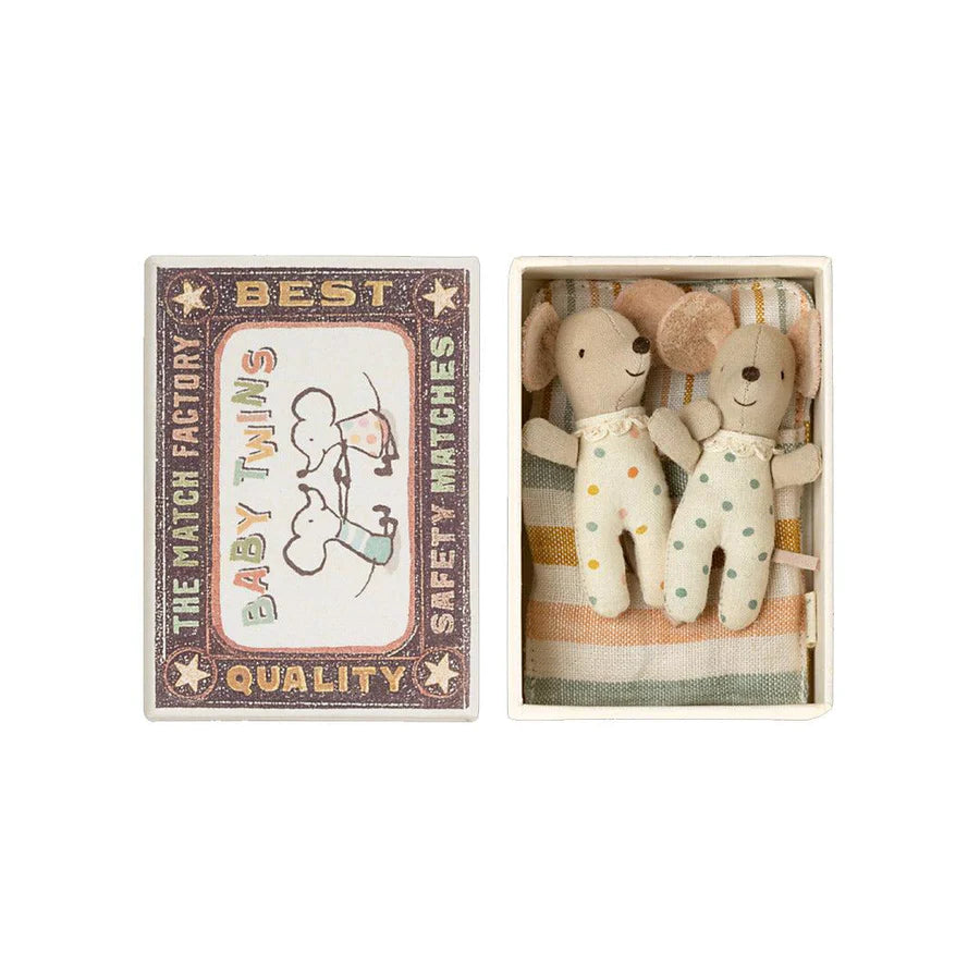 Maileg Twins, Baby Mice in a Matchbox