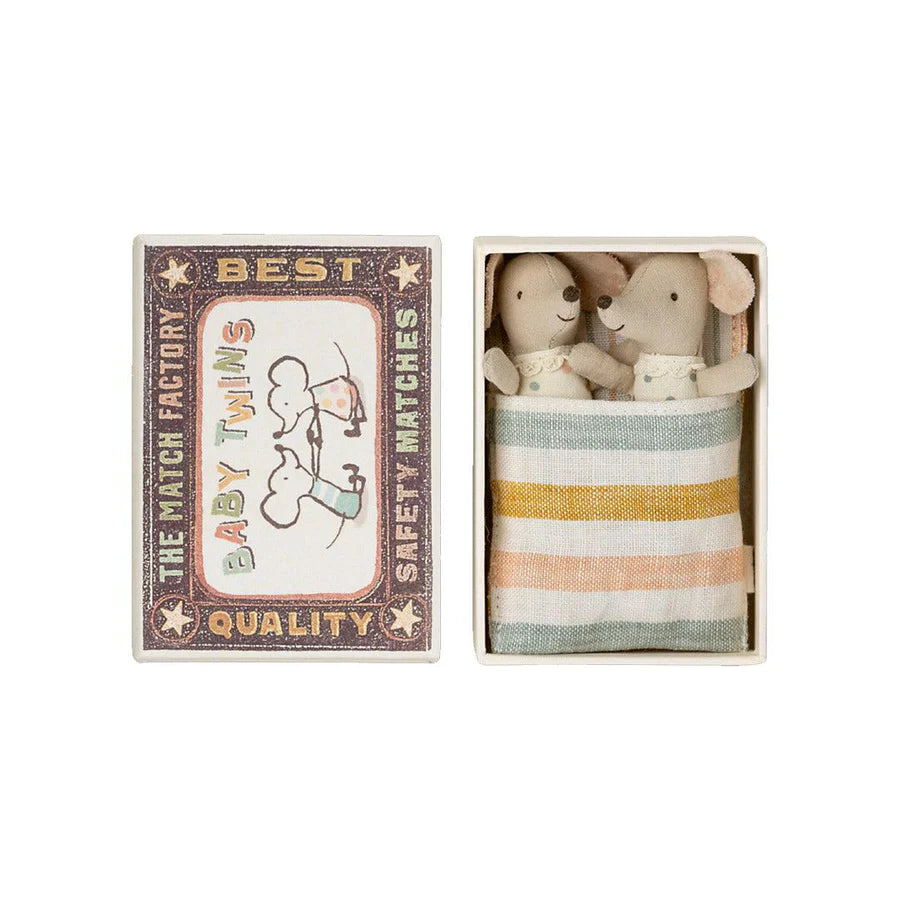 Maileg Twins, Baby Mice in a Matchbox