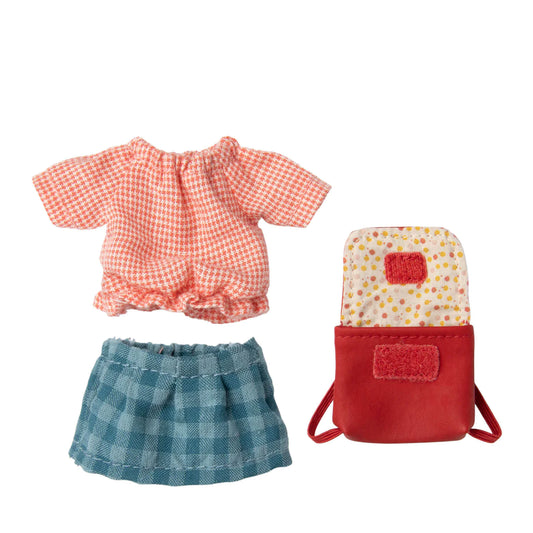 Maileg Clothes and Bag, Big Sister  Mouse - Red