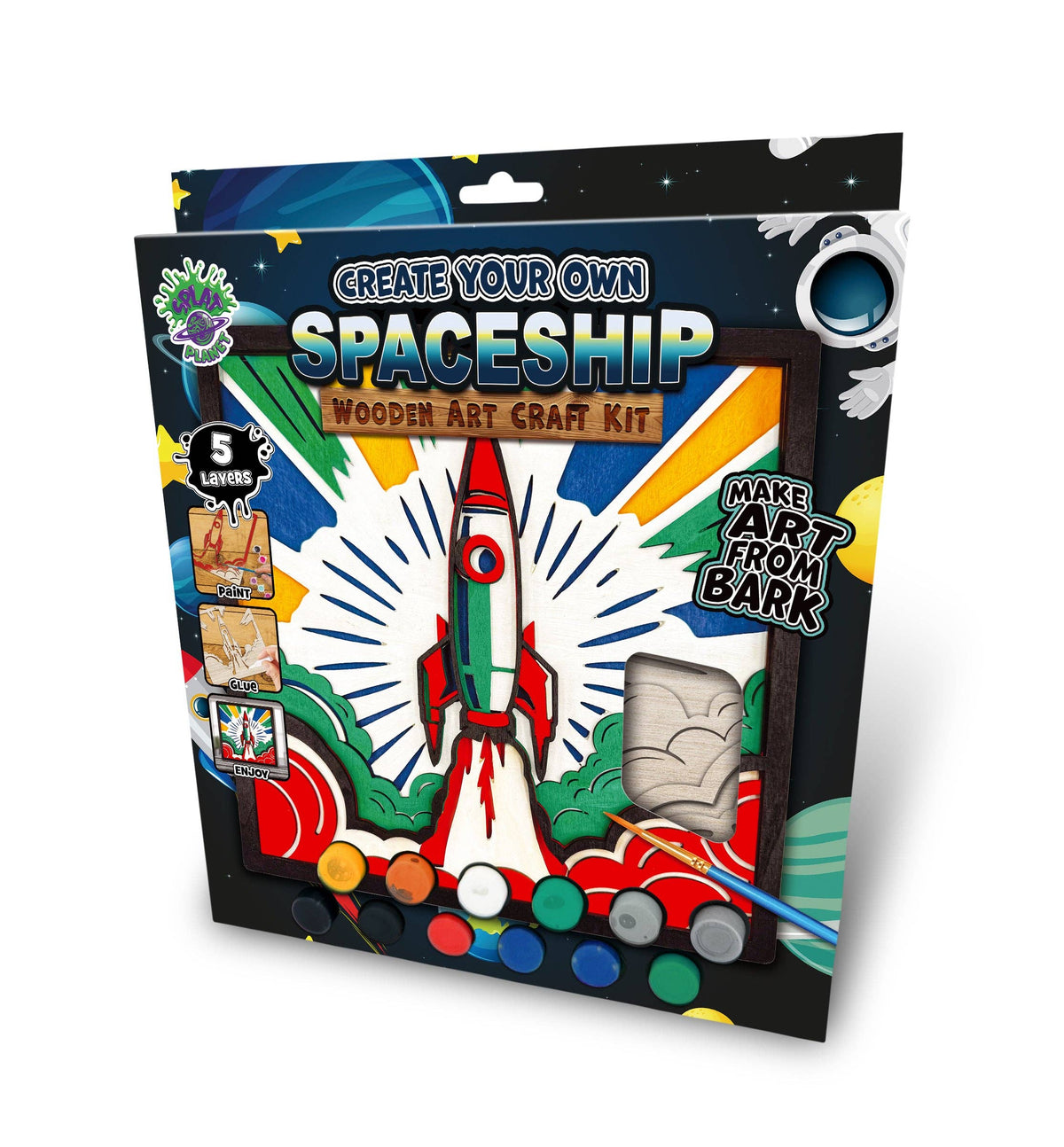 Wooden Spaceship Art Craft Kit