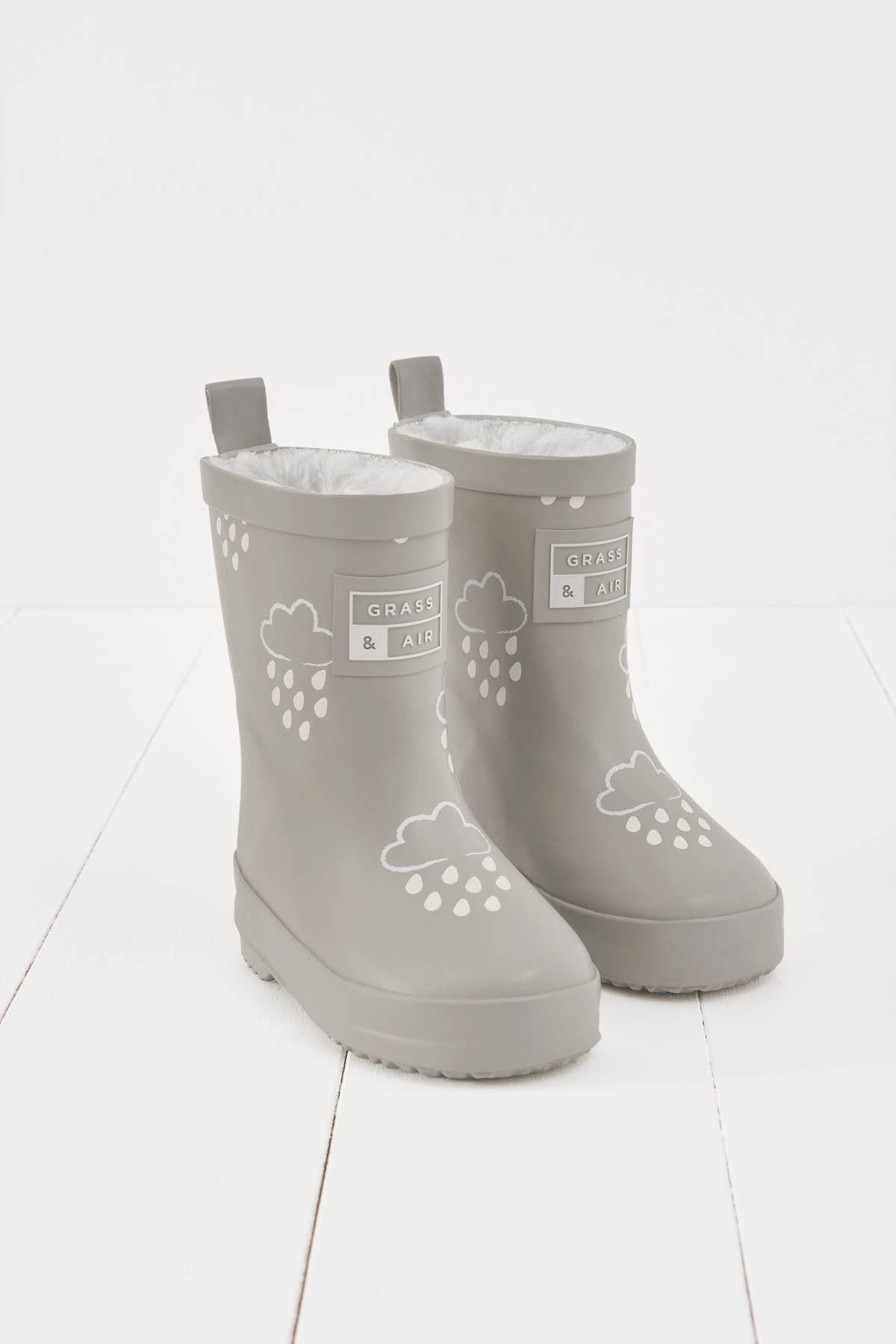 Geothermal Grey Colour-Changing Kids Wellies: UK7