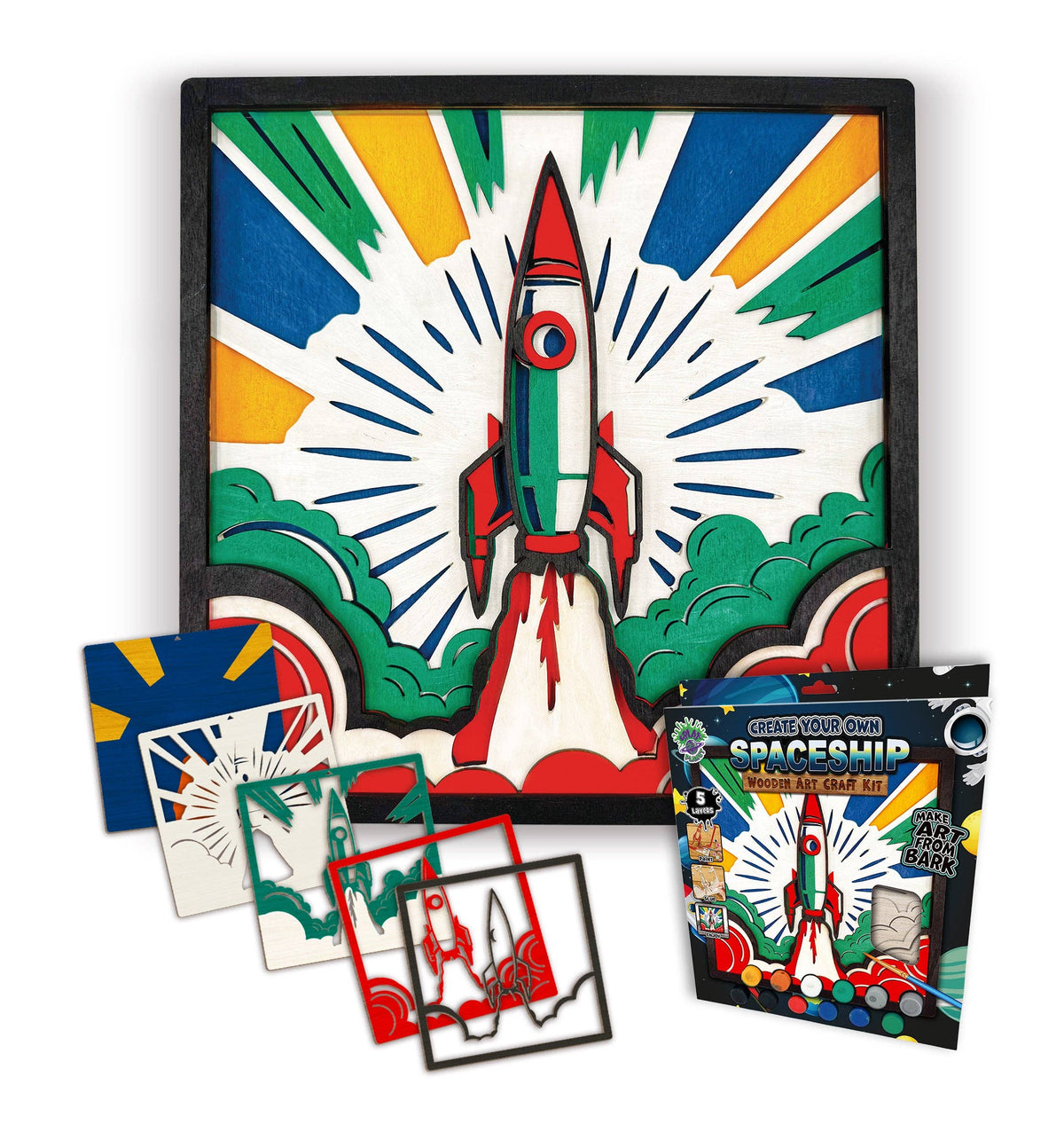 Wooden Spaceship Art Craft Kit