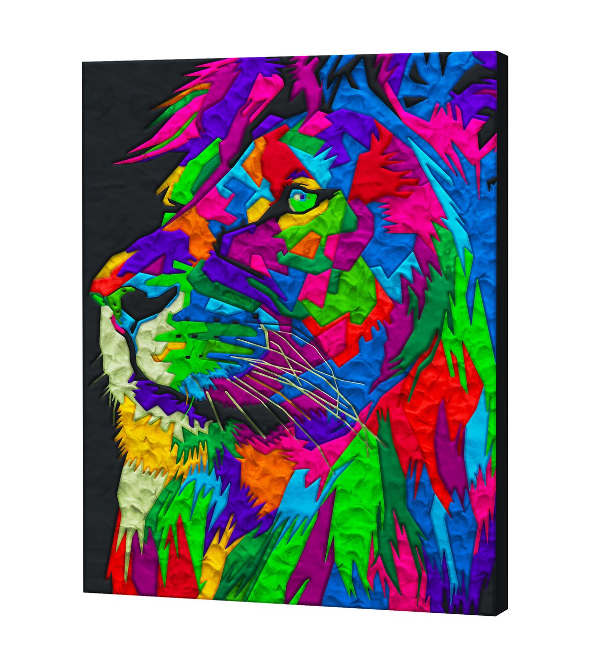 Lion Clay Painting: 30 x 40 cm