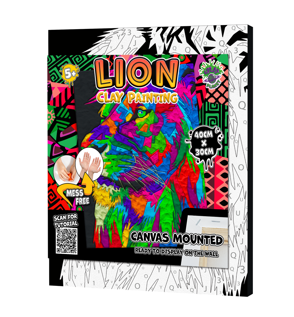 Lion Clay Painting: 30 x 40 cm