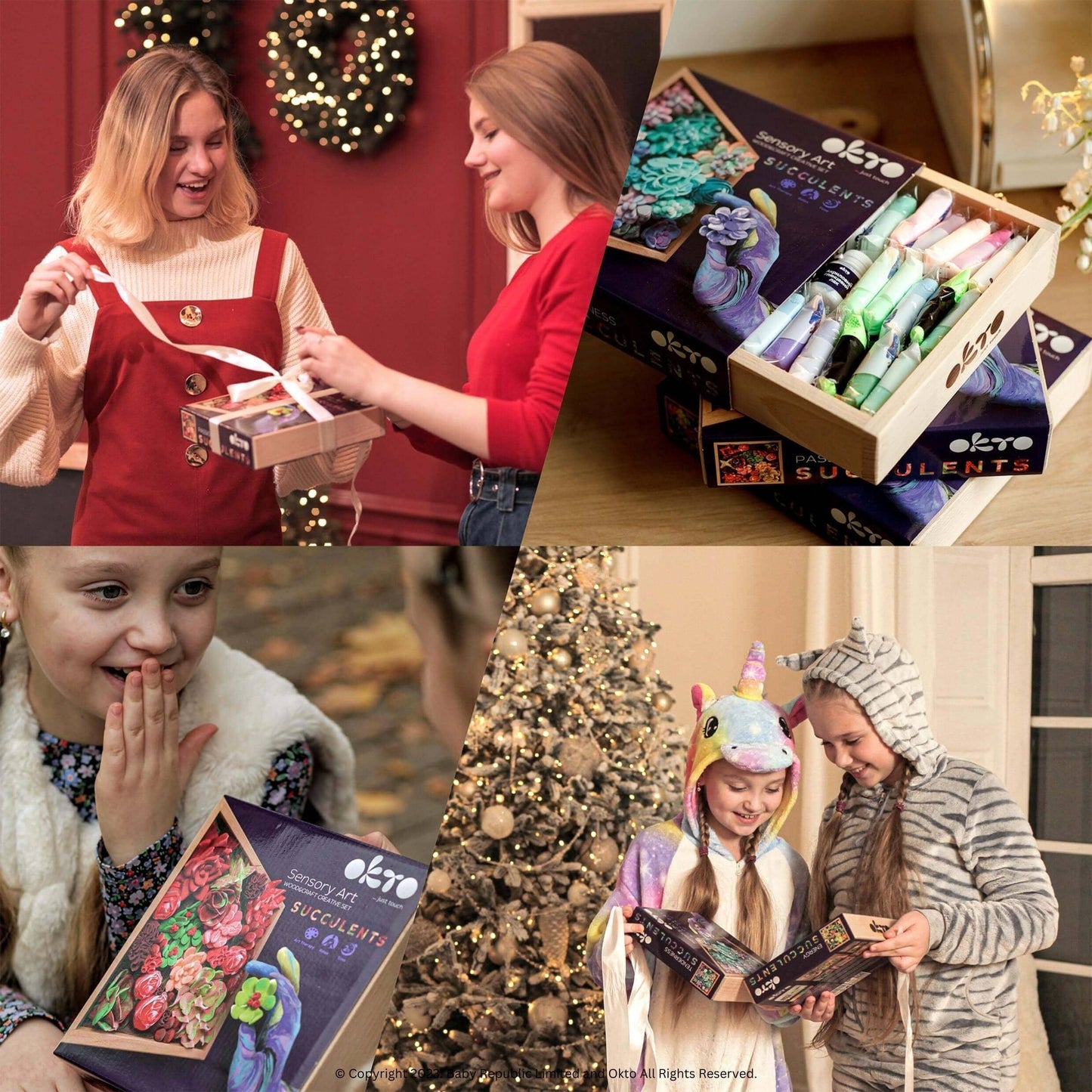 OKTO Air Dry Clay Wood & Craft Sensory Art Succulents - Tenderness