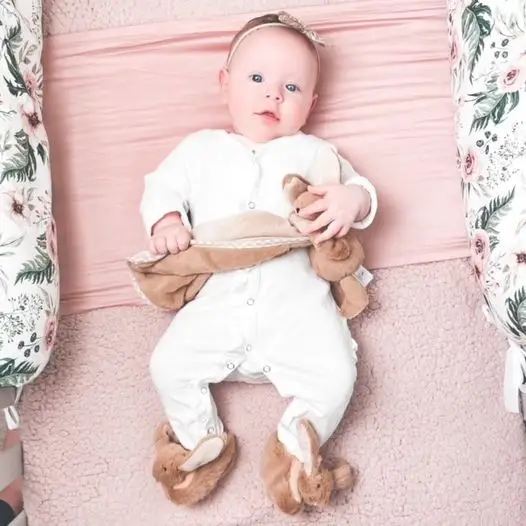 Bunny Baby Plush Soft Toy Soother Comforter Brown 29 X 29CM
