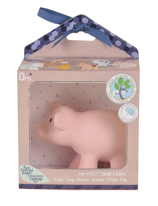 Gift Boxed Pig – Natural Rubber Rattle & Bath Toy