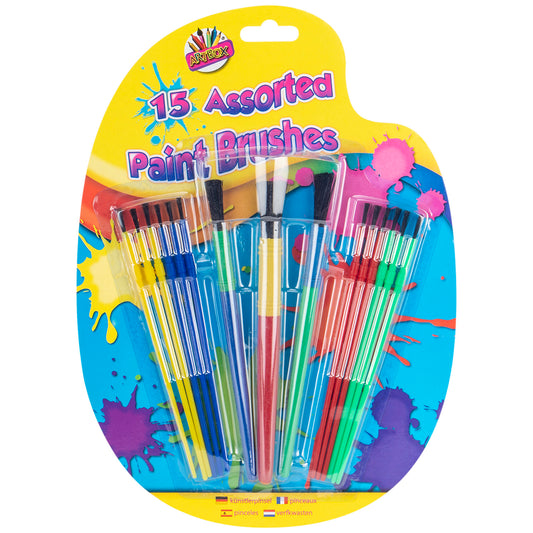 15 Assorted Paint Brushes